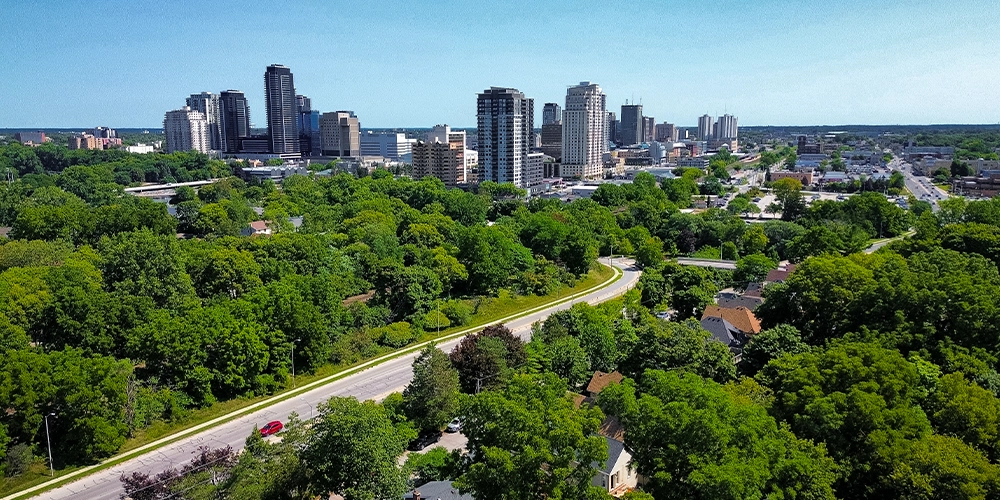 drone view of london ontario